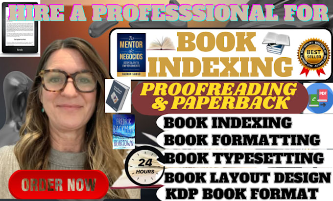 do developmental book editing, ebook formatting for your back of book indexing