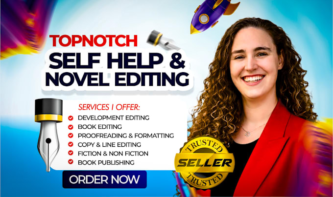 do self help book editing, formatting novel manuscript proofreading for KDP