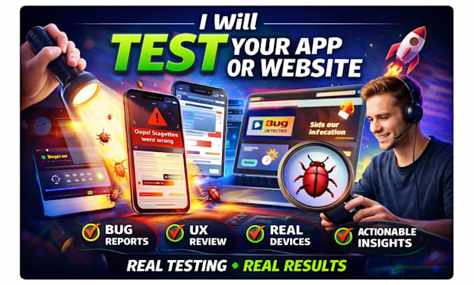 do app testing and website testing ,qa,i phone, ipad ,and android user testing