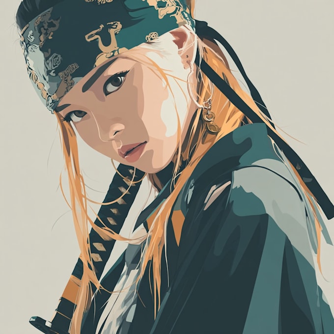 draw a professional anime character illustration