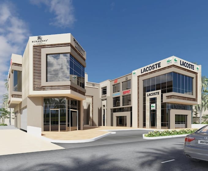 update commercial building,retail complex exterior, strip mall design,storefront