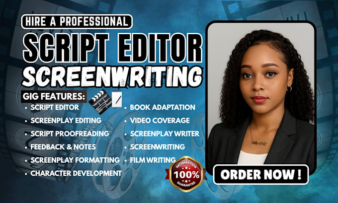format proofread and edit your screenplay movie script  as a script editor