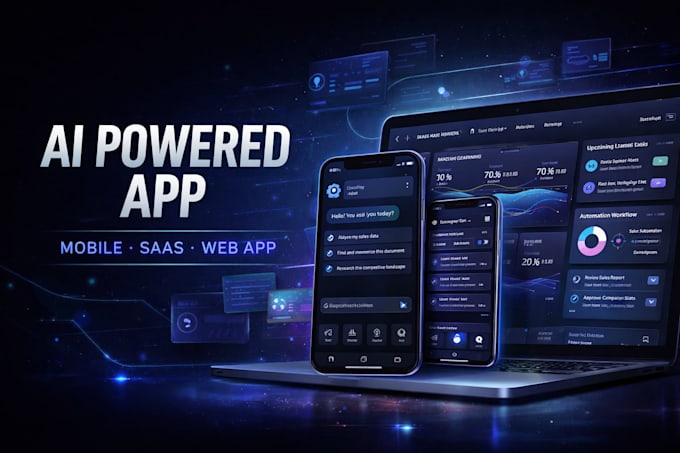develop ai powered mobile app, ai saas app, ai web app