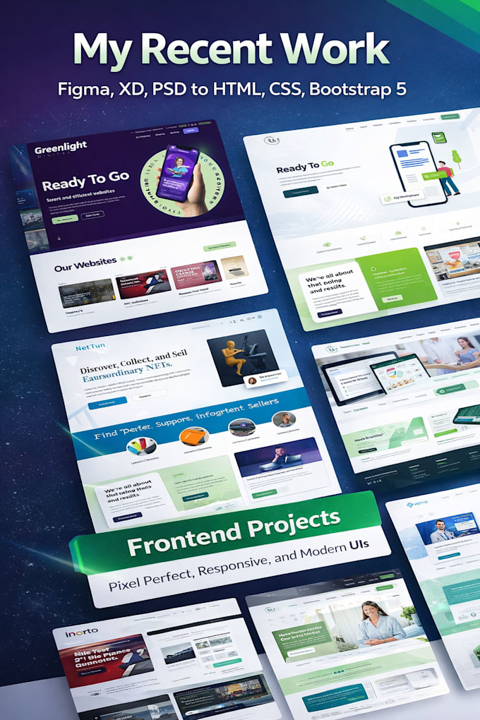 convert figma, xd, psd to pixel perfect html css bootstrap 5