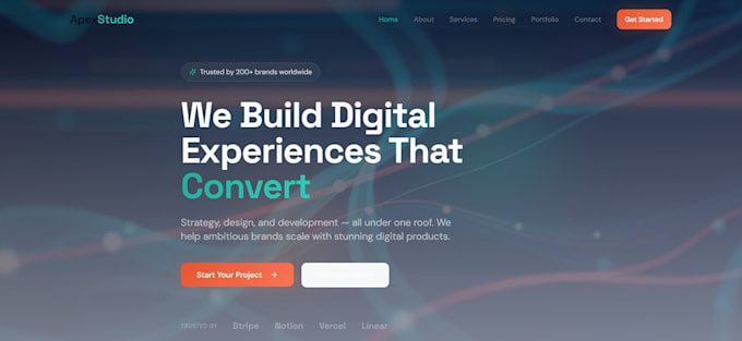 design a high converting modern business landing page