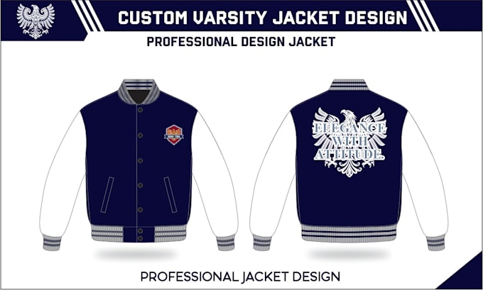 create professional varsity jacket design with 3d mockup