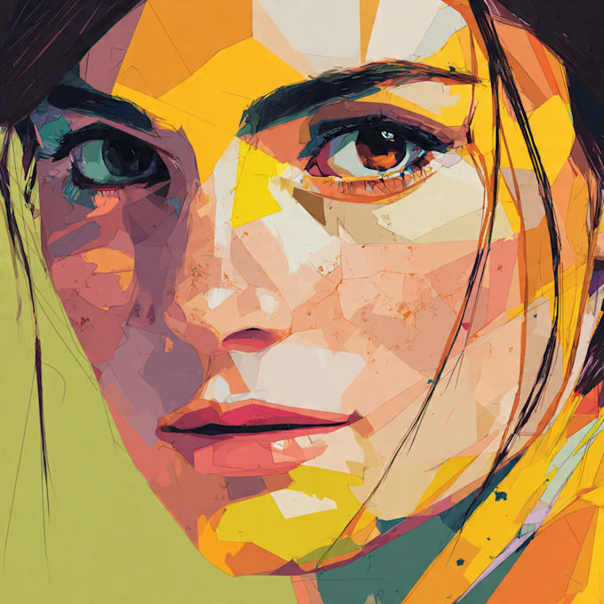 create a face into color vector art portrait