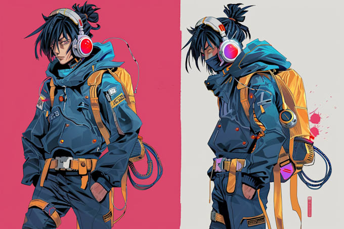design anime character , cyberpunk character
