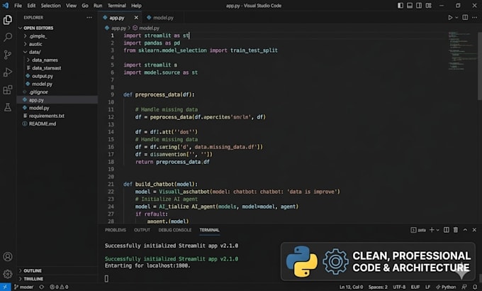 create a custom python chatbot for your business or project