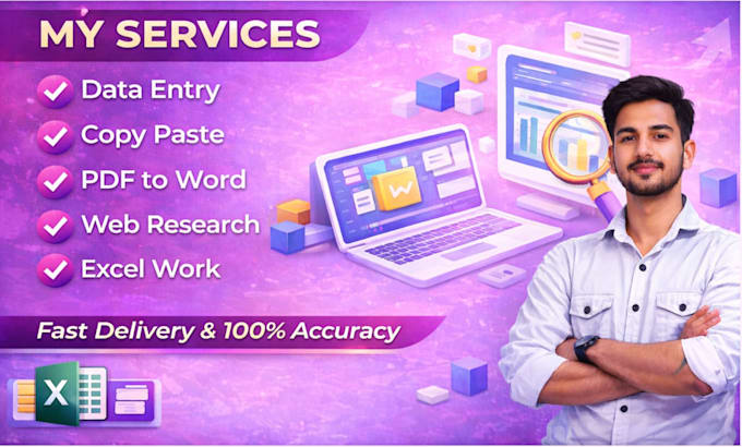 do professional data entry, PDF to word and excel tasks