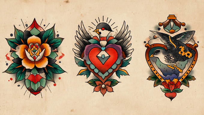 make traditional or old school tattoo design