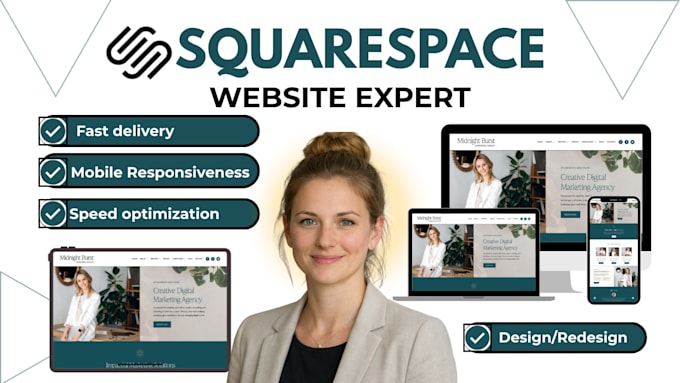 design squarespace website, build or redesign squarespace website