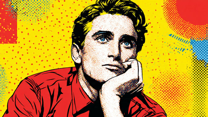 draw pop art portrait in roy lichtenstein style
