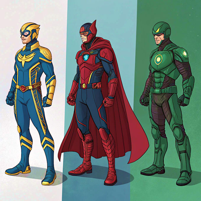 design custom superhero characters with unique costumes