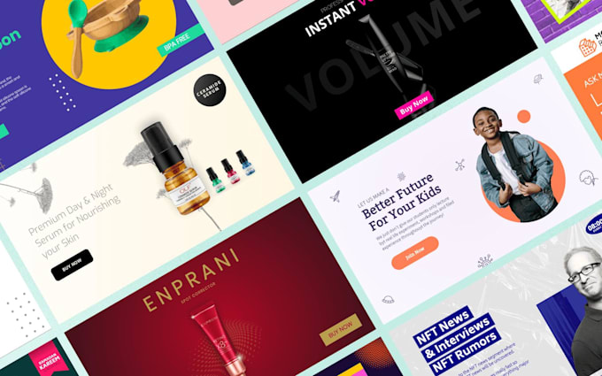 design a shopify store banners, web banner, and hero images