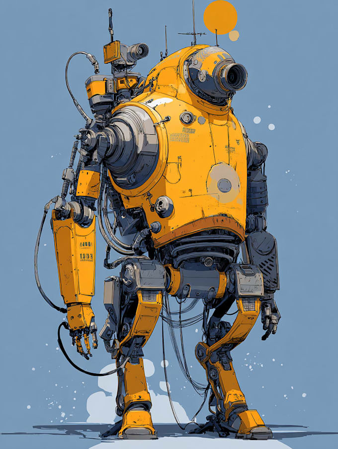 create retro mecha or scifi gundam art