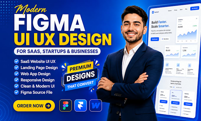 design modern UI UX for app, website, peptide, supplement and landing page