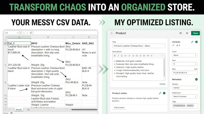 upload and manage shopify products, data entry and store setup