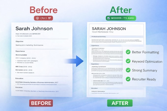 create ats friendly professional resume and CV