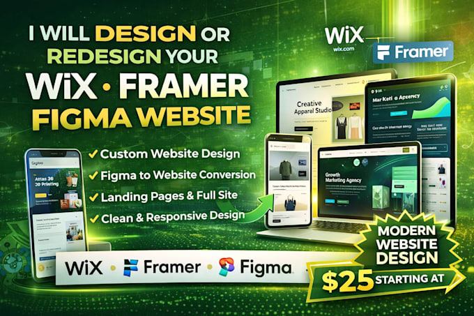 make wix framer website design figma godaddy framer page website redesign design