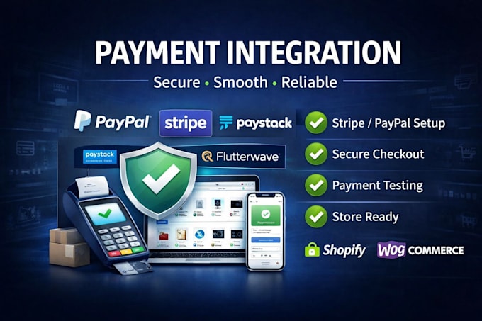 integrate payment gateway on shopify woocommerce or ecommerce website