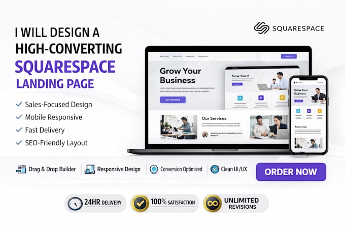 create squarespace website landing page with squarespace gohighlevel