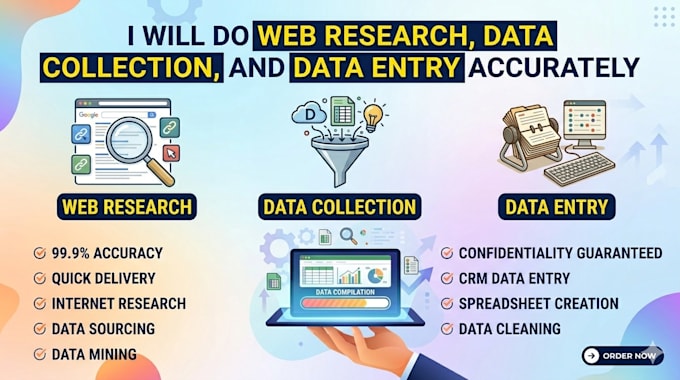 do web research, data collection, and data entry accurately