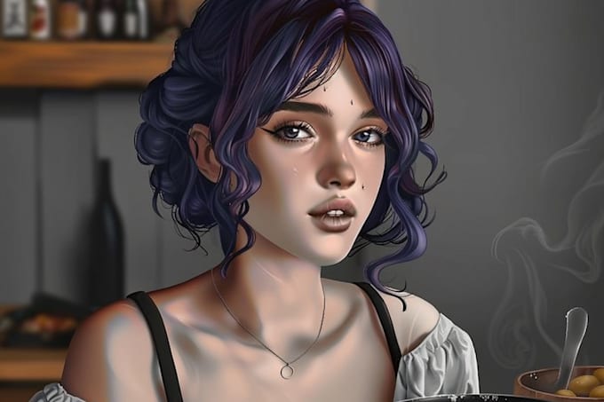 draw a semi realistic character illustration