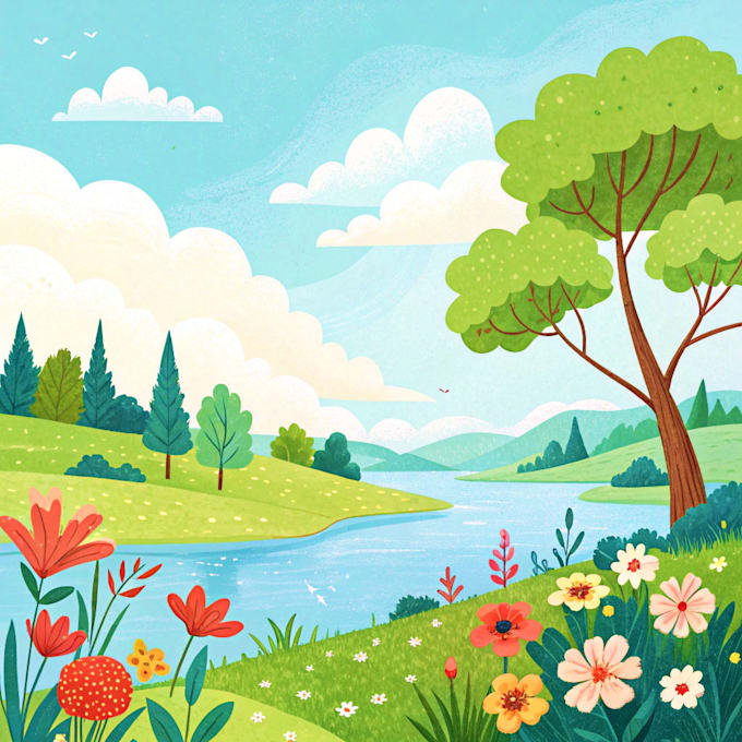 create a beautiful illustration in color