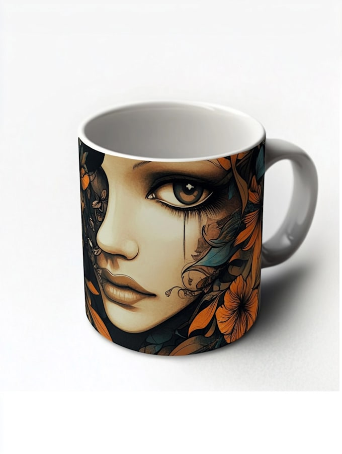 draw coffee mug design, custom mug design