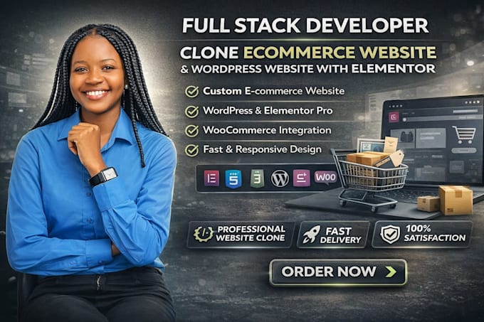 be full stack developer clone ecommerce website wordpress website with elementor