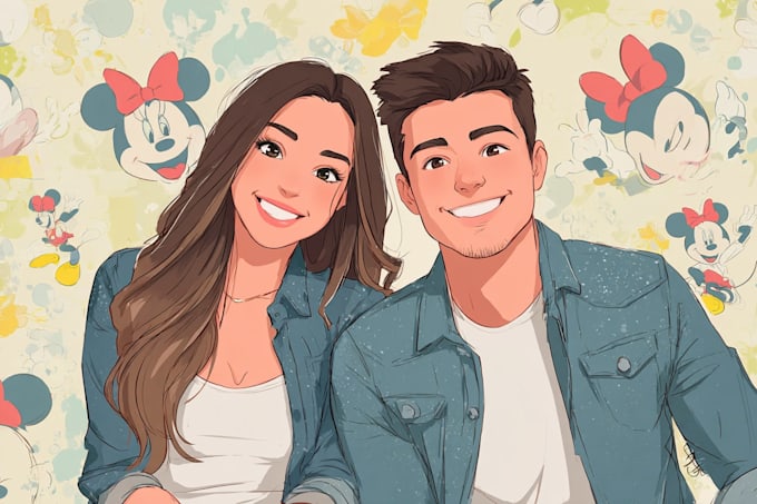 create a custom couple portrait illustration