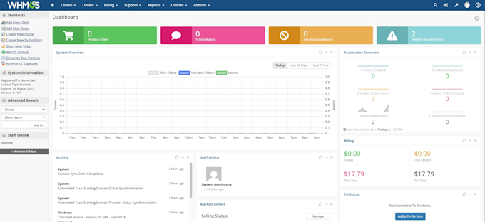 install, configure and fully setup whmcs