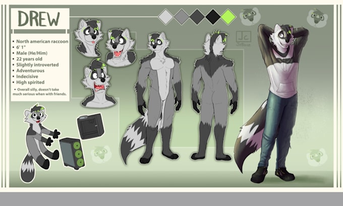 draw oc lineart ref sheet fursona oc anime illustration furry oc reference sheet