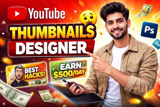 create professional and clickable youtube thumbnails