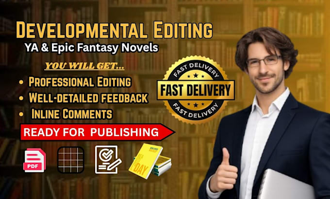 developmentally edit ya, epic fantasy novel with detailed feedback