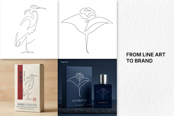 create minimalist continuous line art for branding and packaging