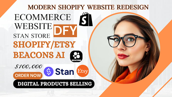 build modern shopify website redesign shopify digital product shopify ecommerce