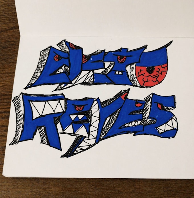 hand draw your custom graffiti design and first 5 orders get free timelaps video