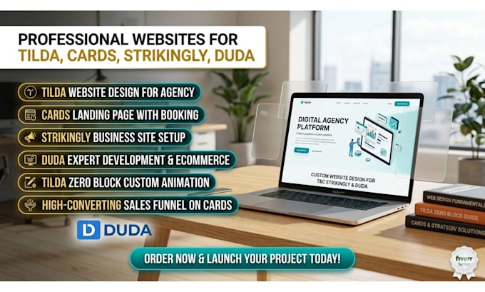 design a responsive tilda website, carrd website, strikingly and duda website