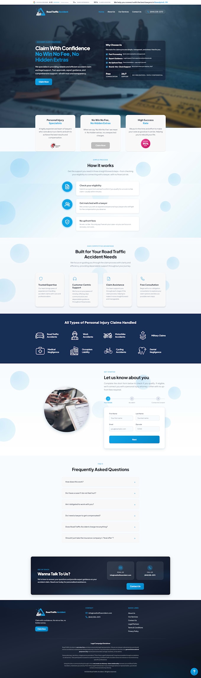 design and develop a modern responsive landing page website