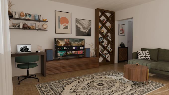 3d visualization of the apartment based on the floor plan