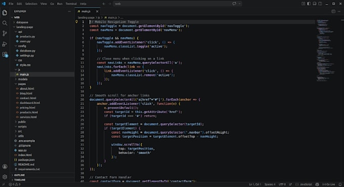 a fast landing page with vanilla js