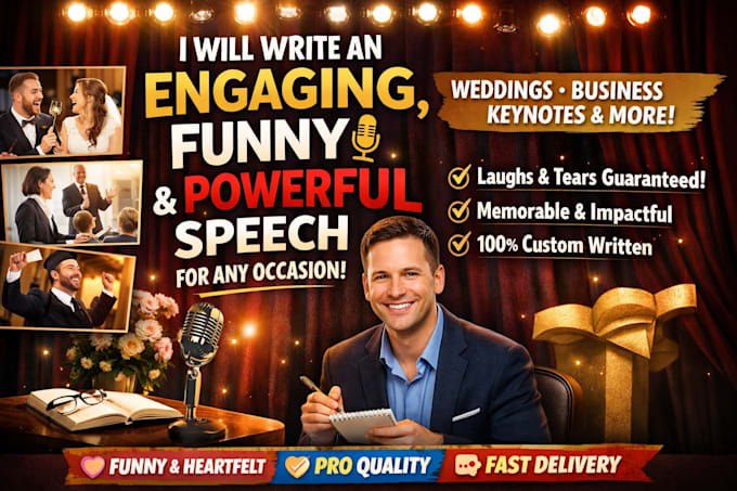 write a powerful funny and engaging speech that captivating any audience