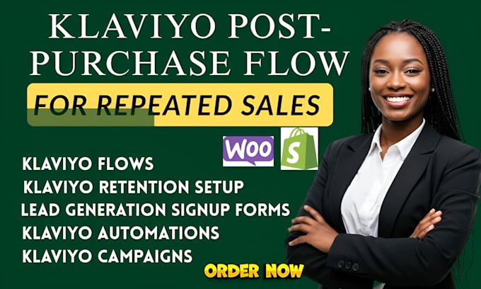 setup klaviyo flows, retention, automations, campaigns and lead forms