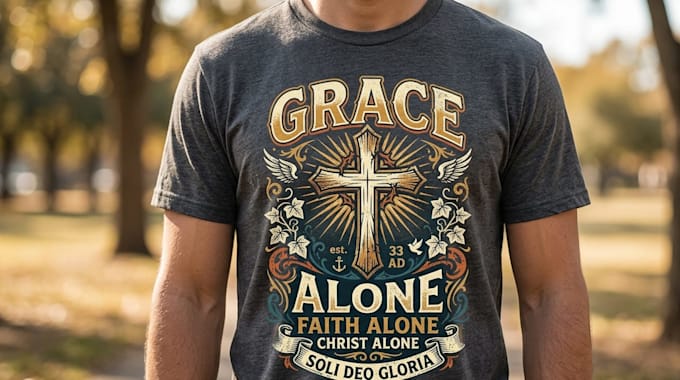 do trendy custom typography christian t shirt design