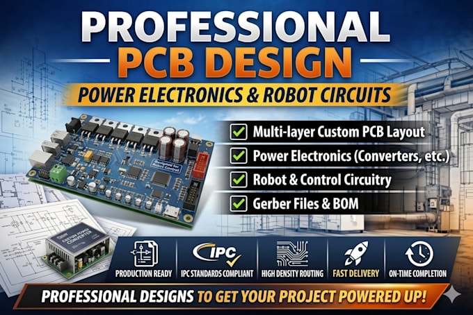 design professional pcb design for power electronics, converters, robot circuit