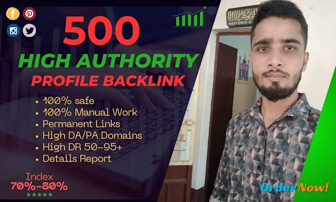 build build 500 manual high authority profile backlink