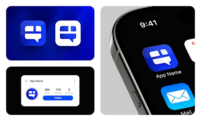 design a modern minimalist app icon for ios and android