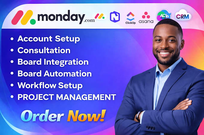 setup monday com, notion, clickup, asana crm automation and integrations